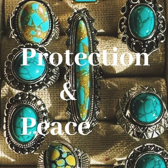 Beaded handmade Turquoise and silver medium hoop earrings statement - Picture 6 of 6